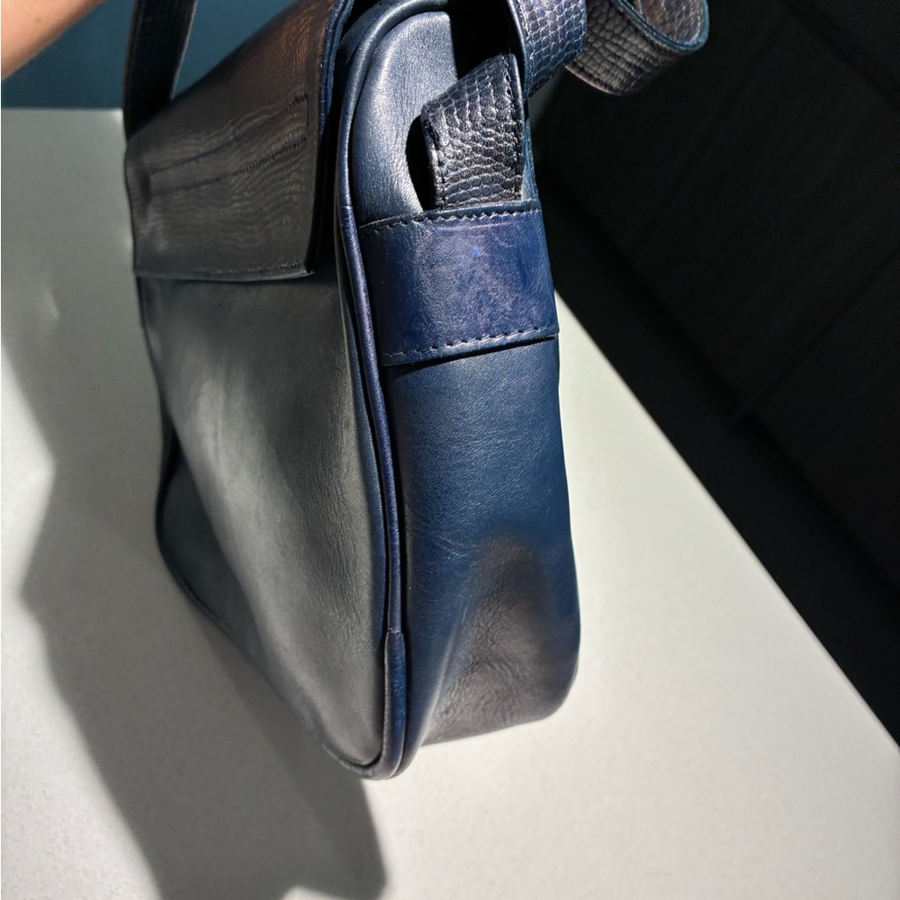 Fendi vintage Blue Leather Shoulder Bag - Picture 6 of 15